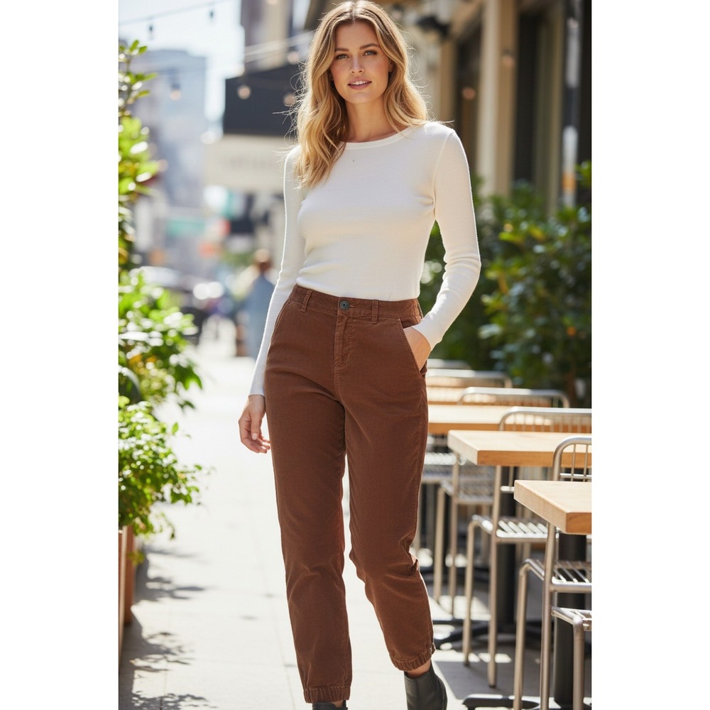 Nili Lotan East Hampton Rust Brown Cotton Utility Pants 6 USA Made $345